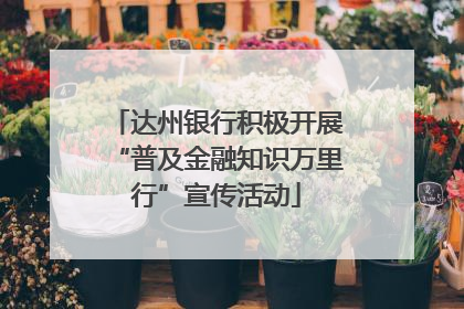 达州银行积极开展“普及金融知识万里行”宣传活动