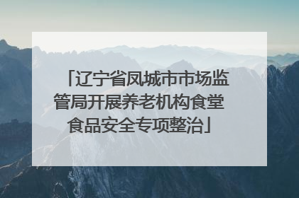 辽宁省凤城市市场监管局开展养老机构食堂食品安全专项整治