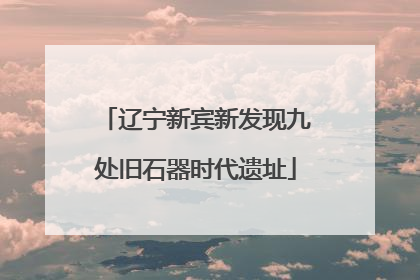 辽宁新宾新发现九处旧石器时代遗址