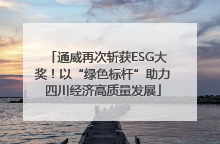 通威再次斩获ESG大奖！以“绿色标杆”助力四川经济高质量发展