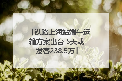 铁路上海站端午运输方案出台 5天或发客238.5万