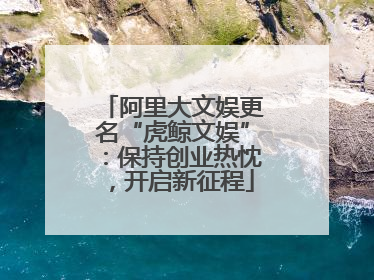 阿里大文娱更名“虎鲸文娱”：保持创业热忱，开启新征程