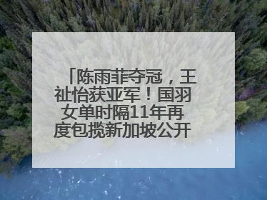 陈雨菲夺冠，王祉怡获亚军！国羽女单时隔11年再度包揽新加坡公开赛冠、亚军