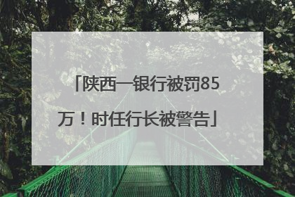陕西一银行被罚85万！时任行长被警告