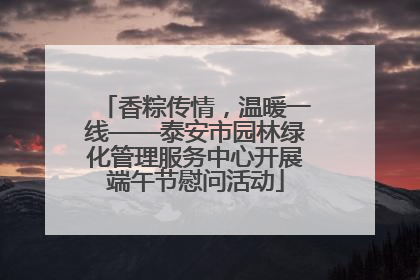 香粽传情，温暖一线——泰安市园林绿化管理服务中心开展端午节慰问活动