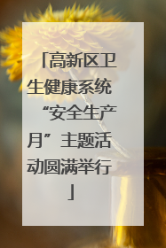 高新区卫生健康系统“安全生产月”主题活动圆满举行