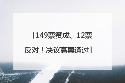 149票赞成、12票反对！决议高票通过