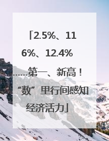 2.5%、116%、12.4%……第一、新高！“数”里行间感知经济活力