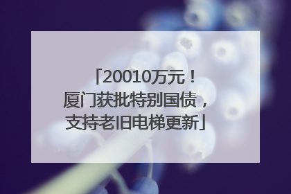 20010万元！厦门获批特别国债，支持老旧电梯更新
