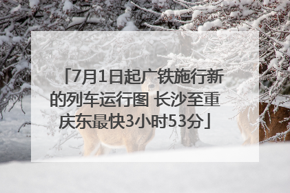 7月1日起广铁施行新的列车运行图 长沙至重庆东最快3小时53分