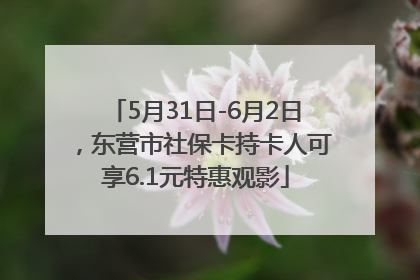 5月31日-6月2日，东营市社保卡持卡人可享6.1元特惠观影