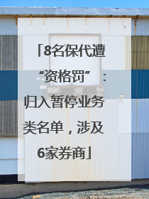 8名保代遭“资格罚”：归入暂停业务类名单，涉及6家券商