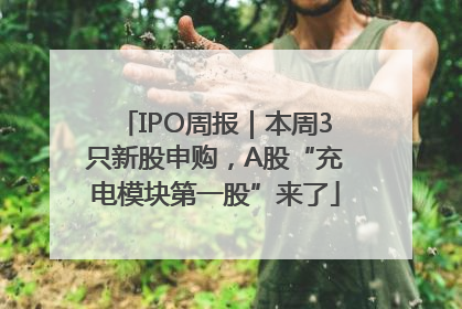 IPO周报｜本周3只新股申购，A股“充电模块第一股”来了
